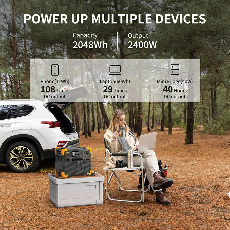 Wholesale 2048Wh Portable Lifepo4 Battery Power Station Renewable Energy Backup Multi Function Power Device