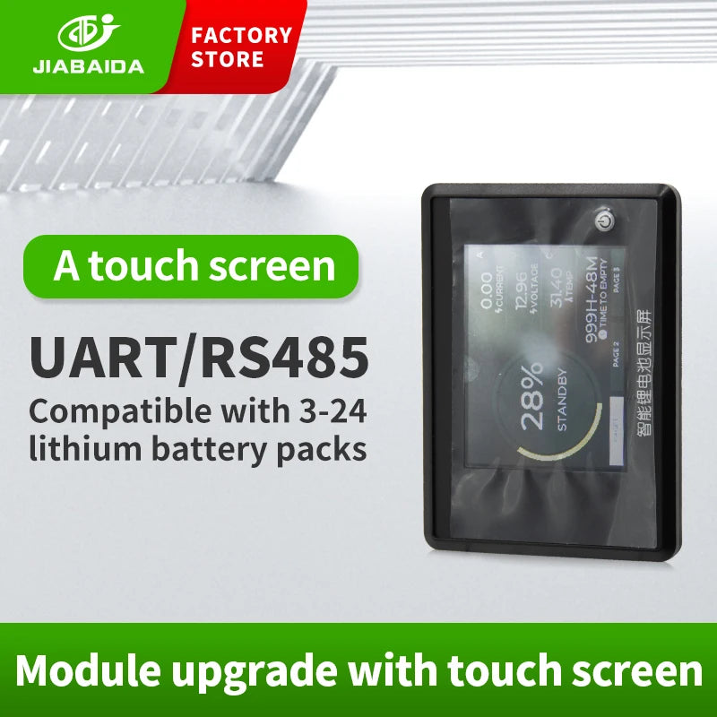 Jiabaida bms lcd display touch screens UART/RS485 port 3s/4s/6s/8s/13s/16s/20s/24s battery management system