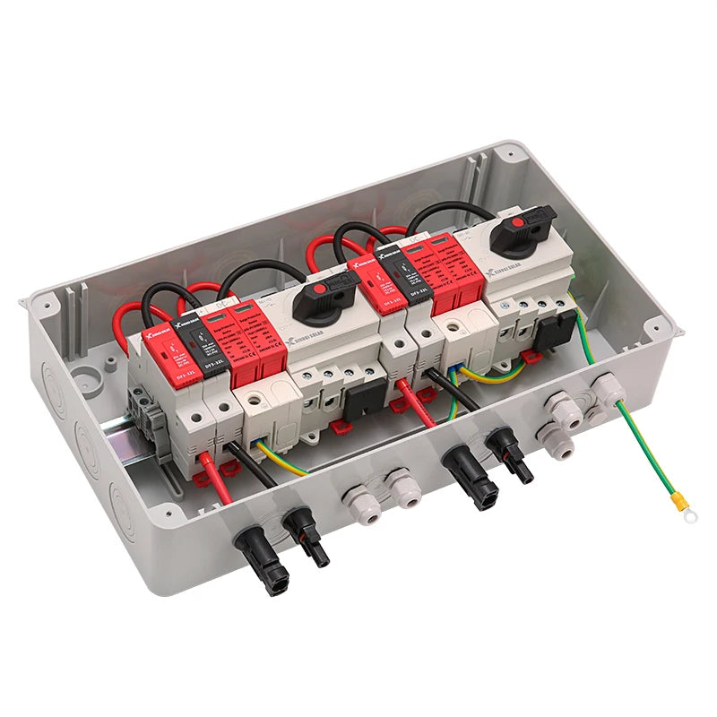 XIONGISOLAR IP65 1/2/3/4/5 Strings Array DC Solar PV Combiner Box for Solar Panel Solar System