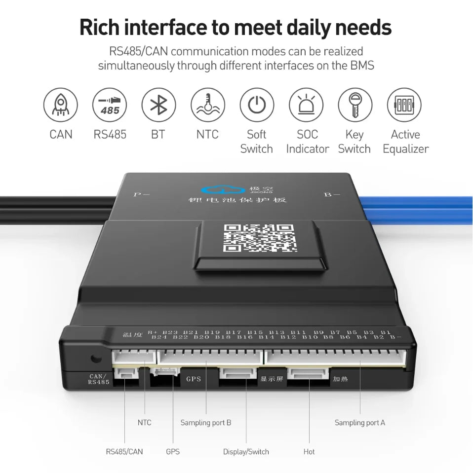 JK-B1A8S20P JK 8S 20S 24S Smart 200A Active Balance 0.6A 1A 2A 12V 24V 36V 48V Battery CE/FCC/RoHS Certified Power/3C Use A544