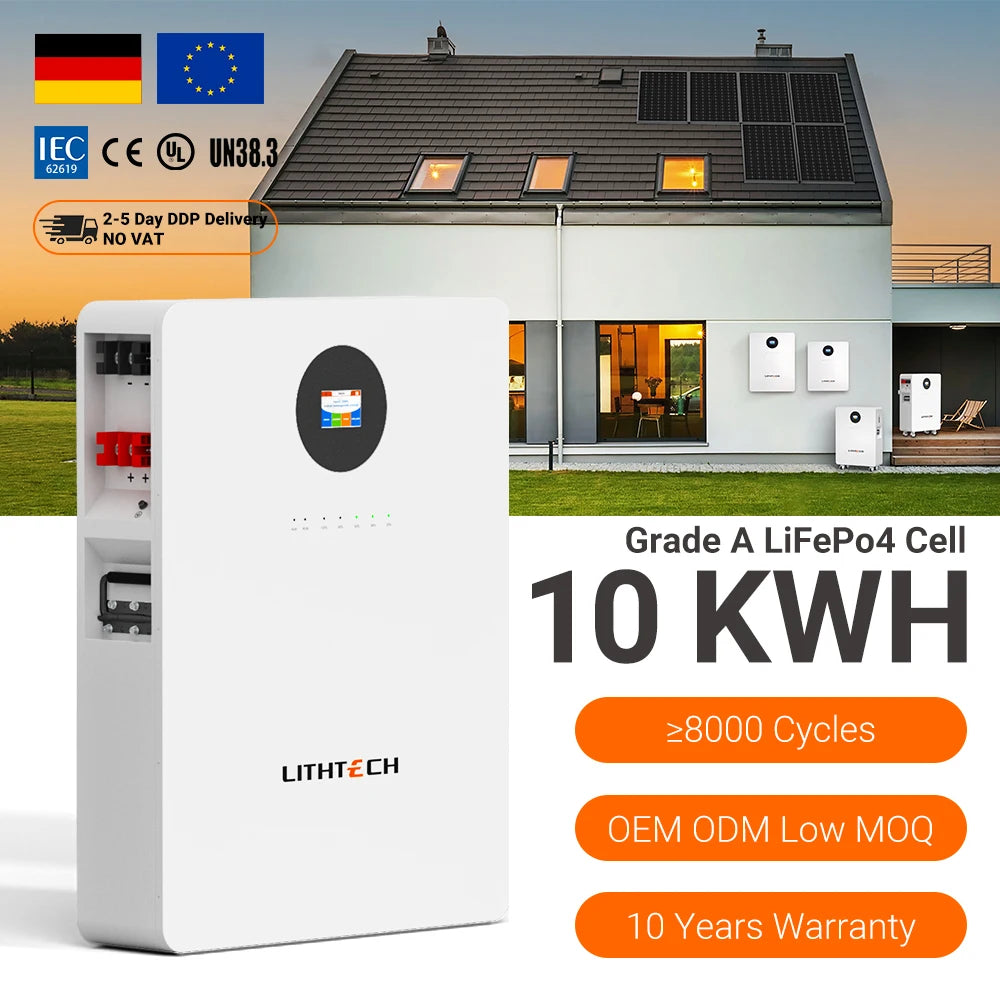 200ah 10kw 10kwh Home Lithium Battery Pack 200ah 51.2v Solar System 48v Lifepo4 Lithium Ion Battery for Solar Panel 51.2v PRIME RJ SOLAR PH