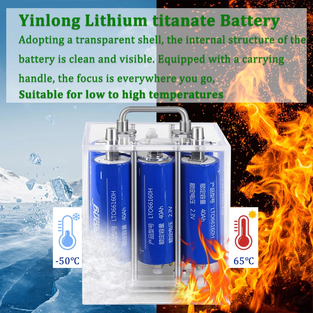 Yinlong 12V 30A/35A/40A/45Ah LTO Battery Pack 400A High Power Lithium Titanate 6S1P 13.8V 40Ah Battery for Jump Star Car Audio