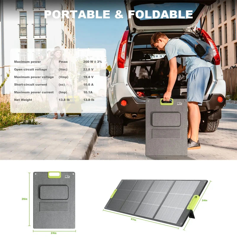 Portable Waterproof Foldable Solar Panel Kit 100W to 400W Charging Capacity for Outdoor Camping PRIME RJ SOLAR PH