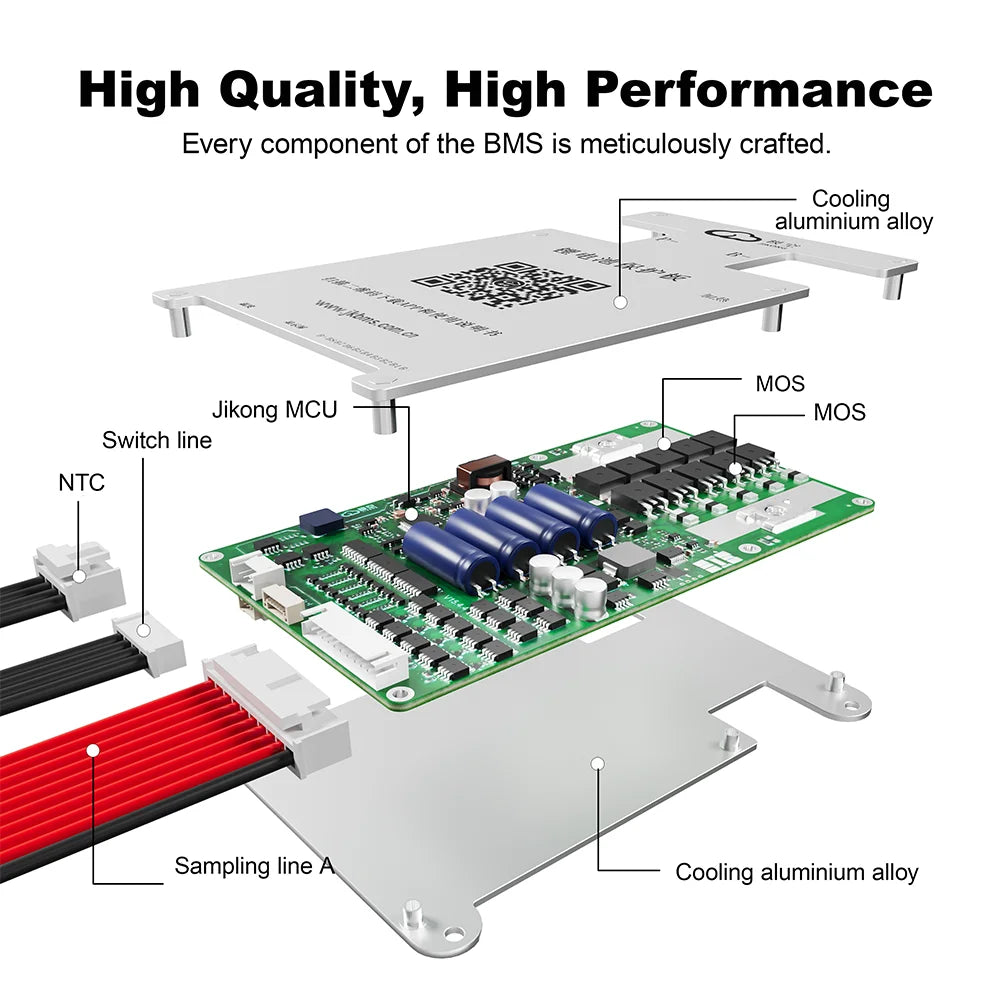 JK BMS BD4A8S4P 4-8S with 0.4A Active Balance Current JK Smart Active BMS 8S 40A BMS