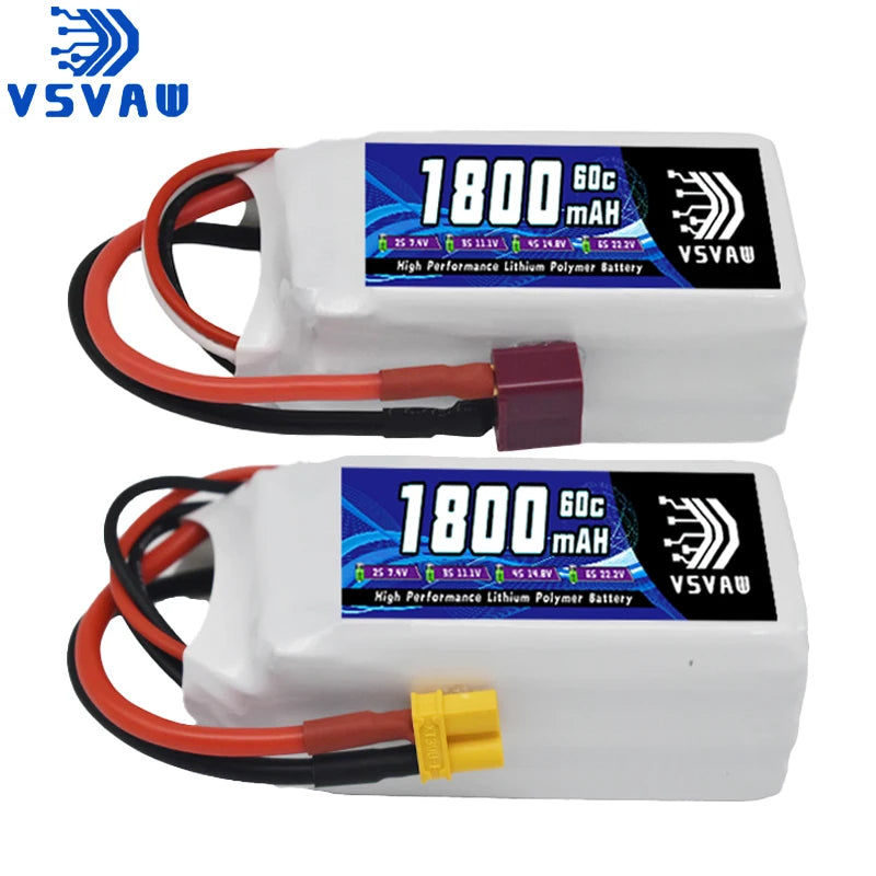 VSVAW 11.1V 1800mah 3S Drone Lipo Battery XT60 T Deans XT30 JST RC Parts 60C for FT012 Racing Boat Car Airplane Copter FPV Drone PRIME RJ SOLAR PH
