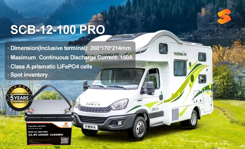 12V100AH PRO LiFePO4 4000-Cycle Li-ion Battery From Jiangxi Shipped Directly to EU Countries with Bluetooth and BM Protection