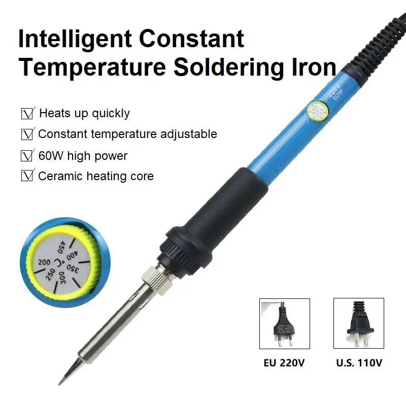 Portable 60W Repair Digital Display Solder Irons Tools Set Adjustable Temperature Rework Welding Electric Soldering Irons Kit