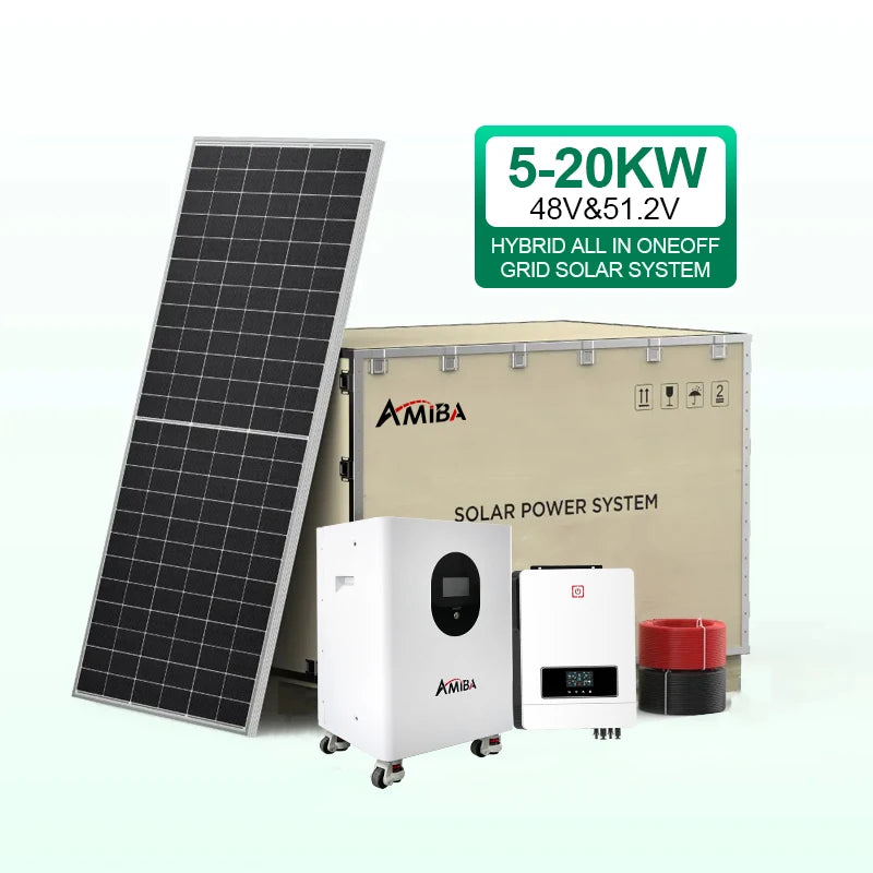 Popular Hybrid Off-Grid Solar System Complete 5Kw 8Kw 10Kw 20Kw Solar Power Energy Storage System With Solar Panels Inverter PRIME RJ SOLAR PH