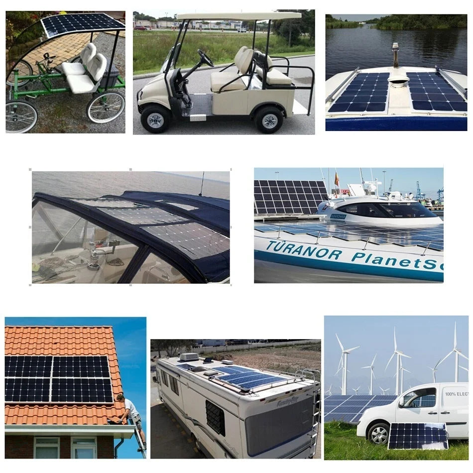 500W Flexible Solar Panel 100w 200w 300w 400W Solar kit diy Photovoltaic for 12v 24V car battery Computer Balcony boat house