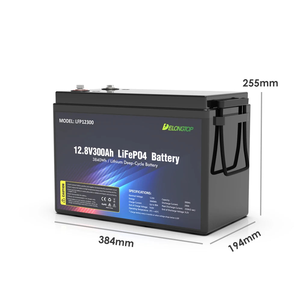 EU Stock Deep Cycle Lithium Ion  LiFePO4 Battery Pack 12V 100Ah 200Ah 300Ah for solar system RV electric boat trolling motor PRIME RJ SOLAR PH