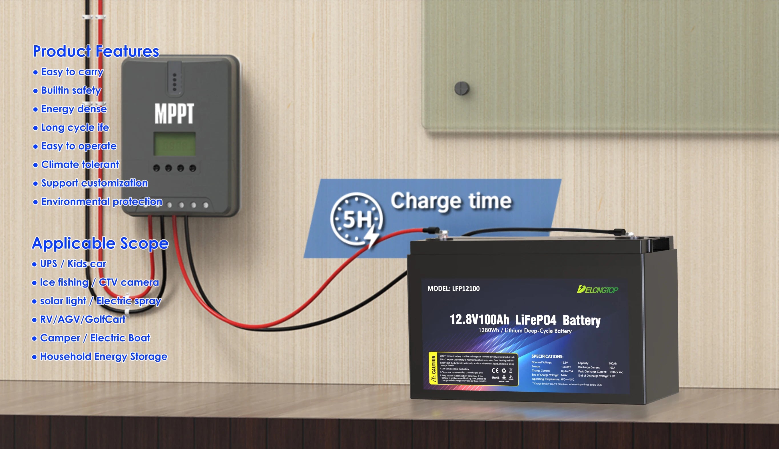 12v Lithium Ion Battery 100ah Portable Rechargeable Power Station Camper Battery Plug and Play PRIME RJ SOLAR PH
