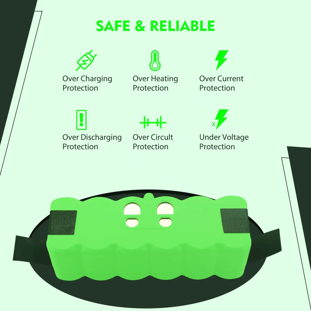 14.4v 6000mAh Lithium Replacement IRobot Battery for IRobot Roomba 500/600/700/800 Full Series Sweeper Vaccum Cleaner