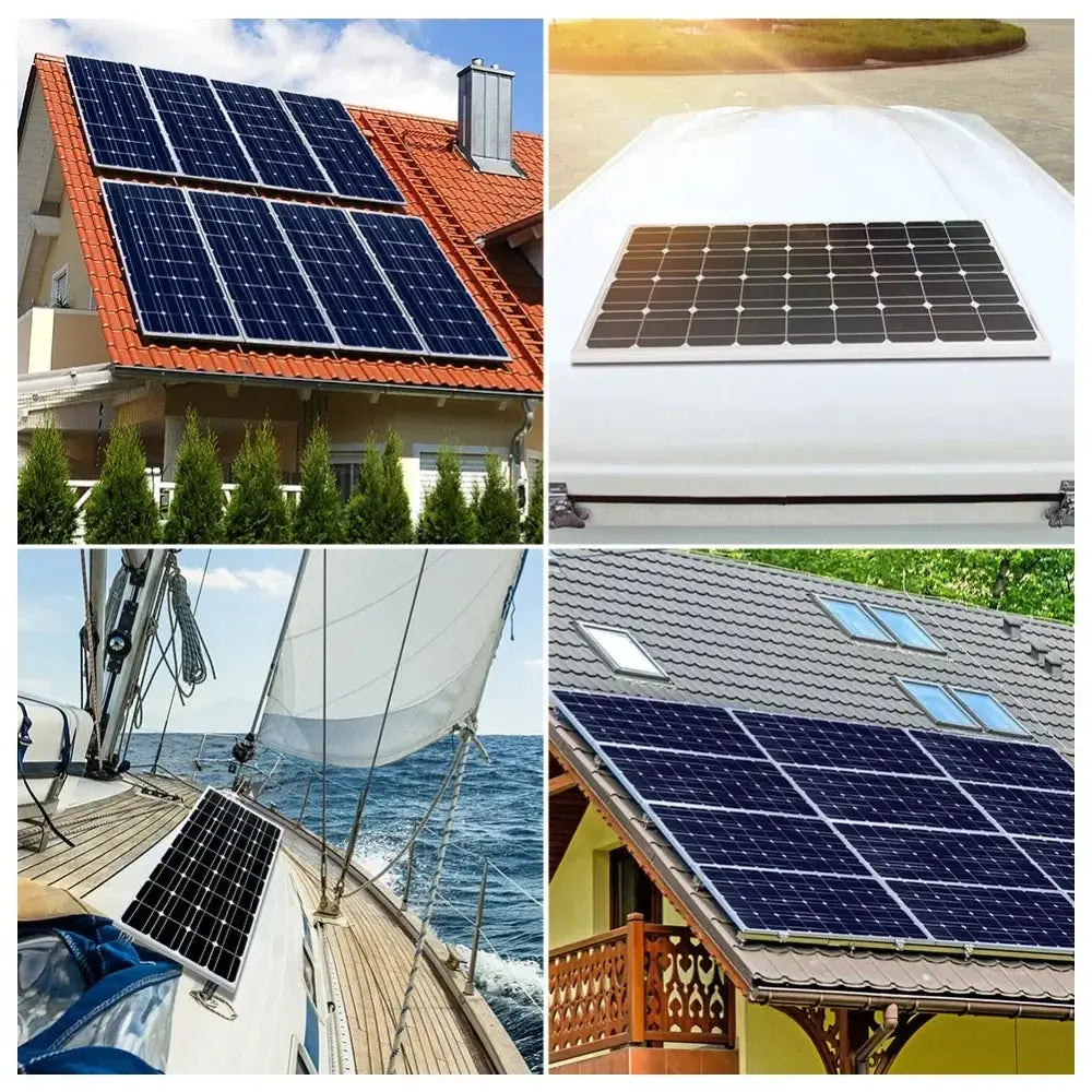 For 18V 100W Rigid Mono PERC Half Cell Solar Panel Monocrystalline Silicon Waterproof 12V >22% Efficiency for Home Use PRIME RJ SOLAR PH