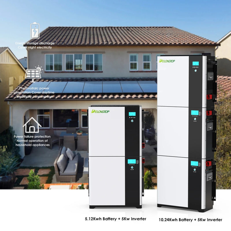 DELONGTOP All in One 5Kwh LifePO4 Battery + Inverter 5Kva Solar 48V 100Ah Lithium Battery 10Kwh 15Kwh for Energy Storage System