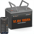 TRUVALUX 12V 100Ah LiFePO4 Bluetooth Lithium Battery Group24 Size Smart 100A BMS 6000+cycles1.28kWh Deep Cycle Solar Storage RV PRIME RJ SOLAR PH