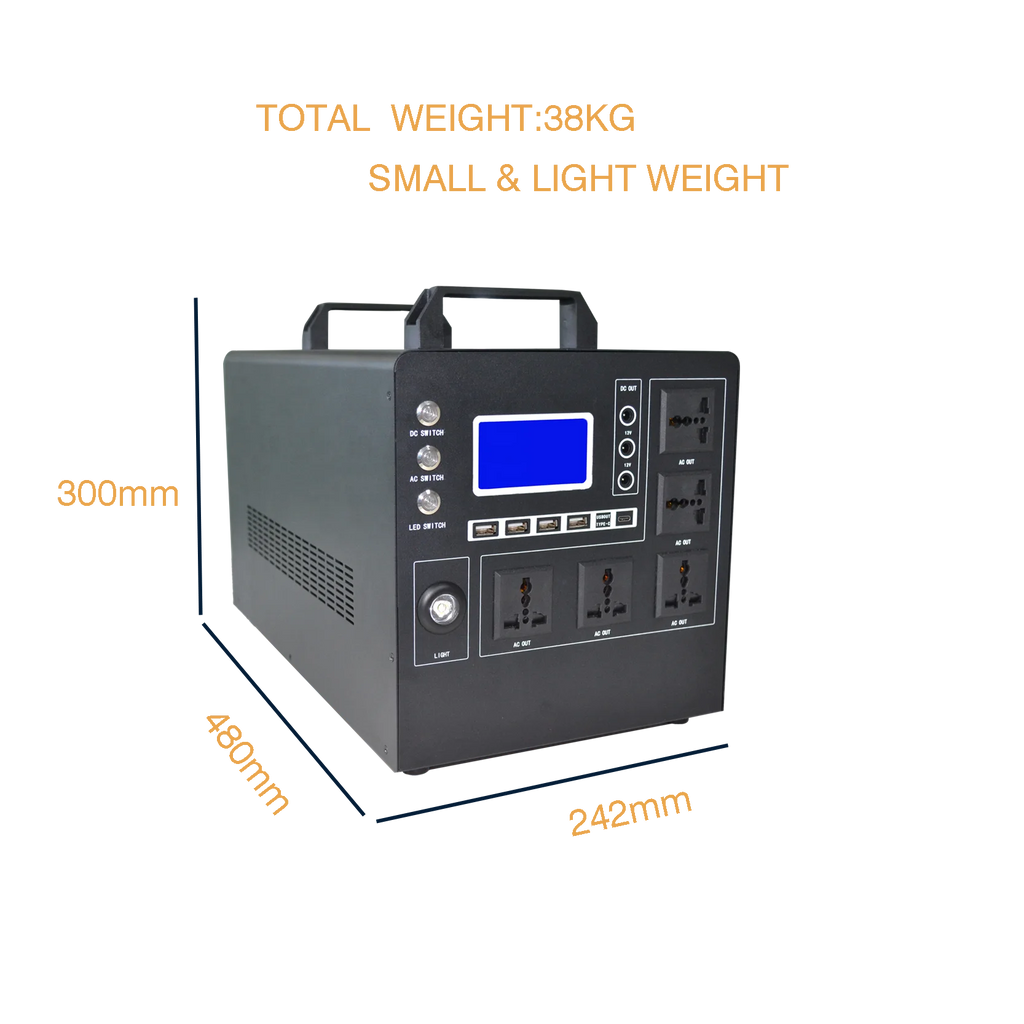 Portable 2000W All-in-One Solar Generator Kit Lithium Battery System for Home Use