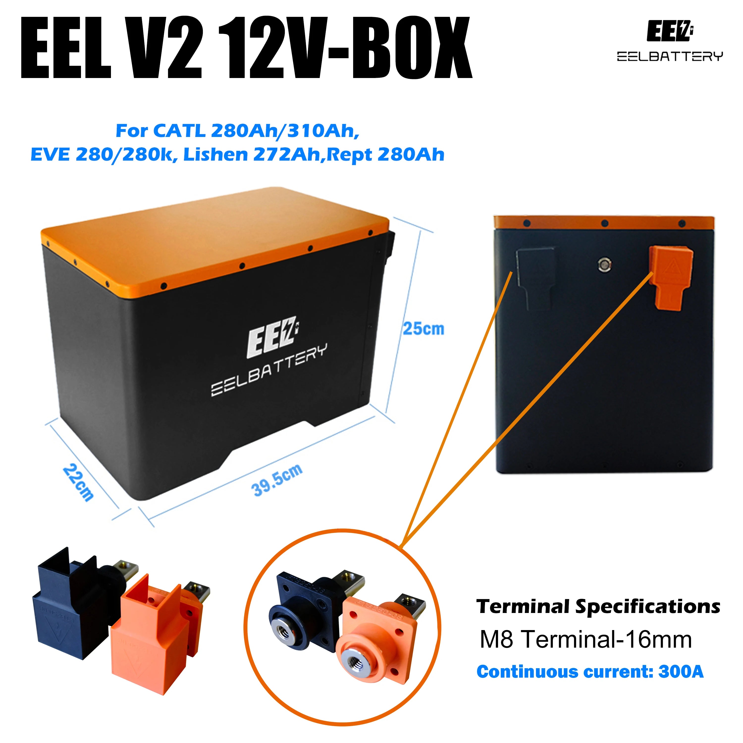 EU Stock 12V 12V 280Ah LiFePo4 Energy Storage Battery Residential Solar Energy Storage Lithium Battery Emergency Power Batteries PRIME RJ SOLAR PH