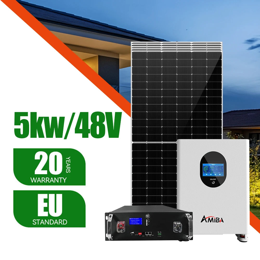 Complete Solar System 5000w 200w 5kw off Grid Solar with Battery for Photovoltaic With Panel Set 1kwh 1000watts for Home PRIME RJ SOLAR PH