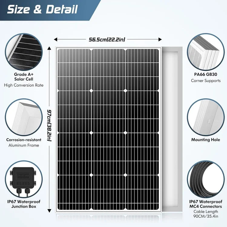 CE RoHS 12v 18v 24v Power PV Mono Solar Panels 50W 100W 300w 330w 350w 400w 500w Home Use Solar Panel