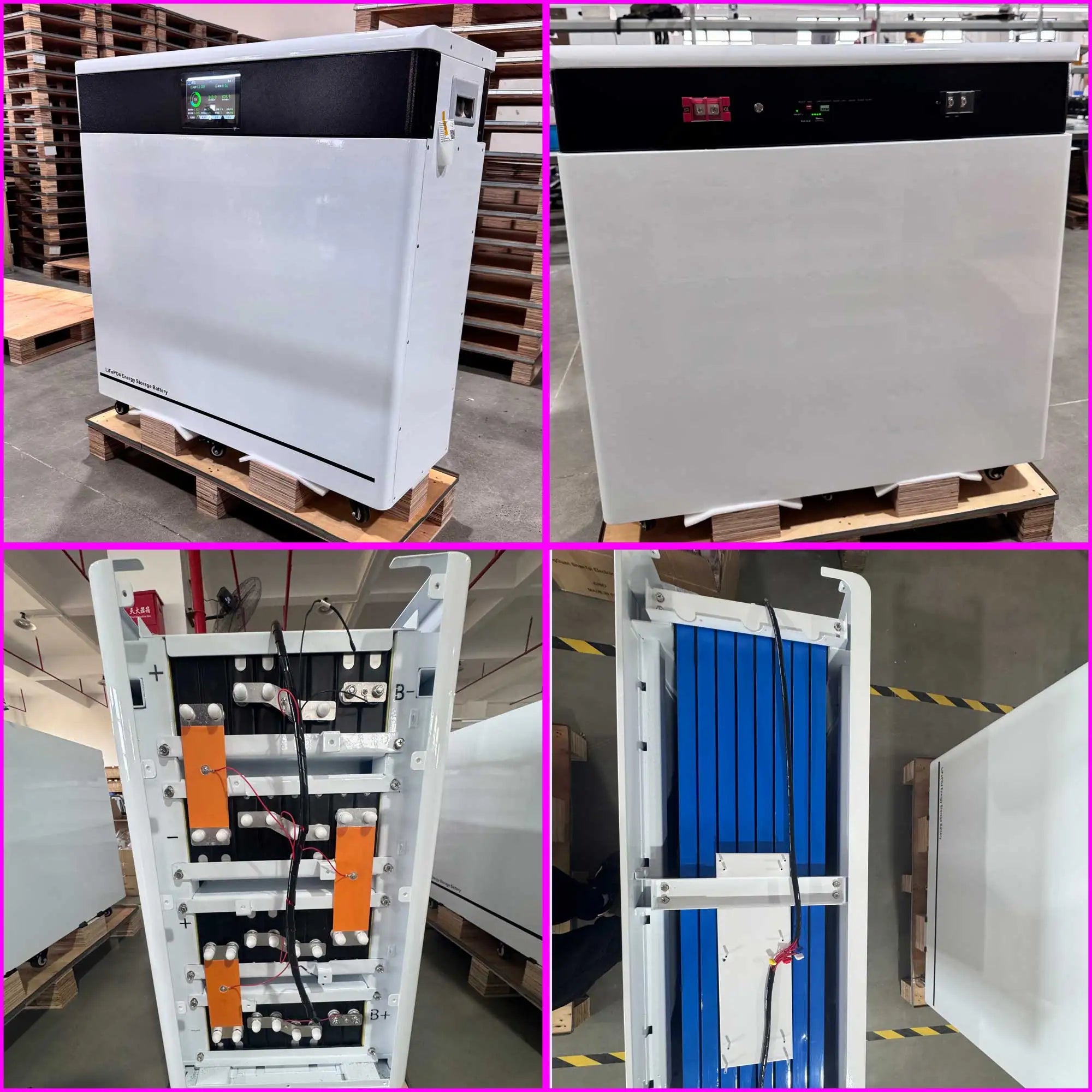 51.2V 800Ah 40kWh LiFePO4 Battery Pack Floor Standing with Wheels Grade a Cells 8000 Cycles for Off Grid Solar System TUV IEC PRIME RJ SOLAR PH