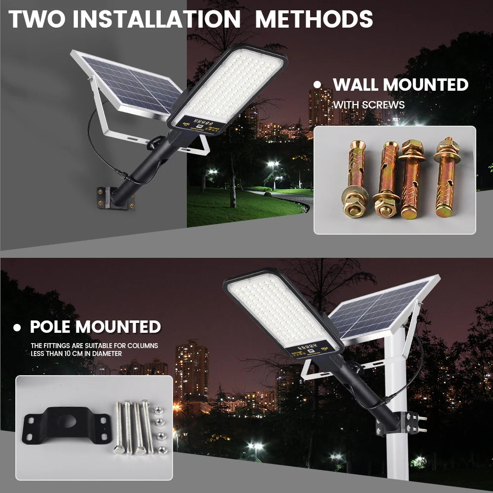 DINGDIAN LED 2294 Solar Street Light Motion Sensor Remote Control IP66 Waterproof Outdoor Pole 2-Year Warranty