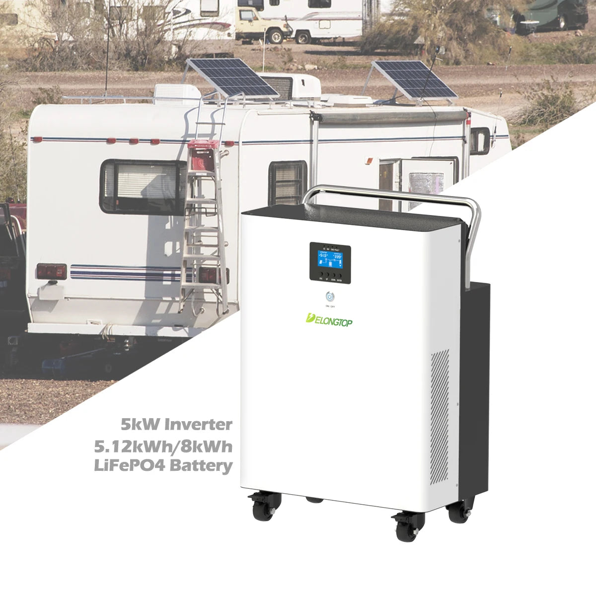 Portable Power Station Solar Generator 5000W Rechargeable Lithium Ion LiFePO4 Home UPS Generator 220V Deep Cycle 5KWH Station