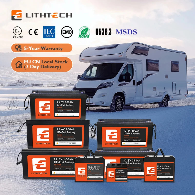 12V 12.8V Lifepo4 Battery Pack With a Grade Cells Lithium Ion Battery for Solar Boat AGV RV EV Factory Sale