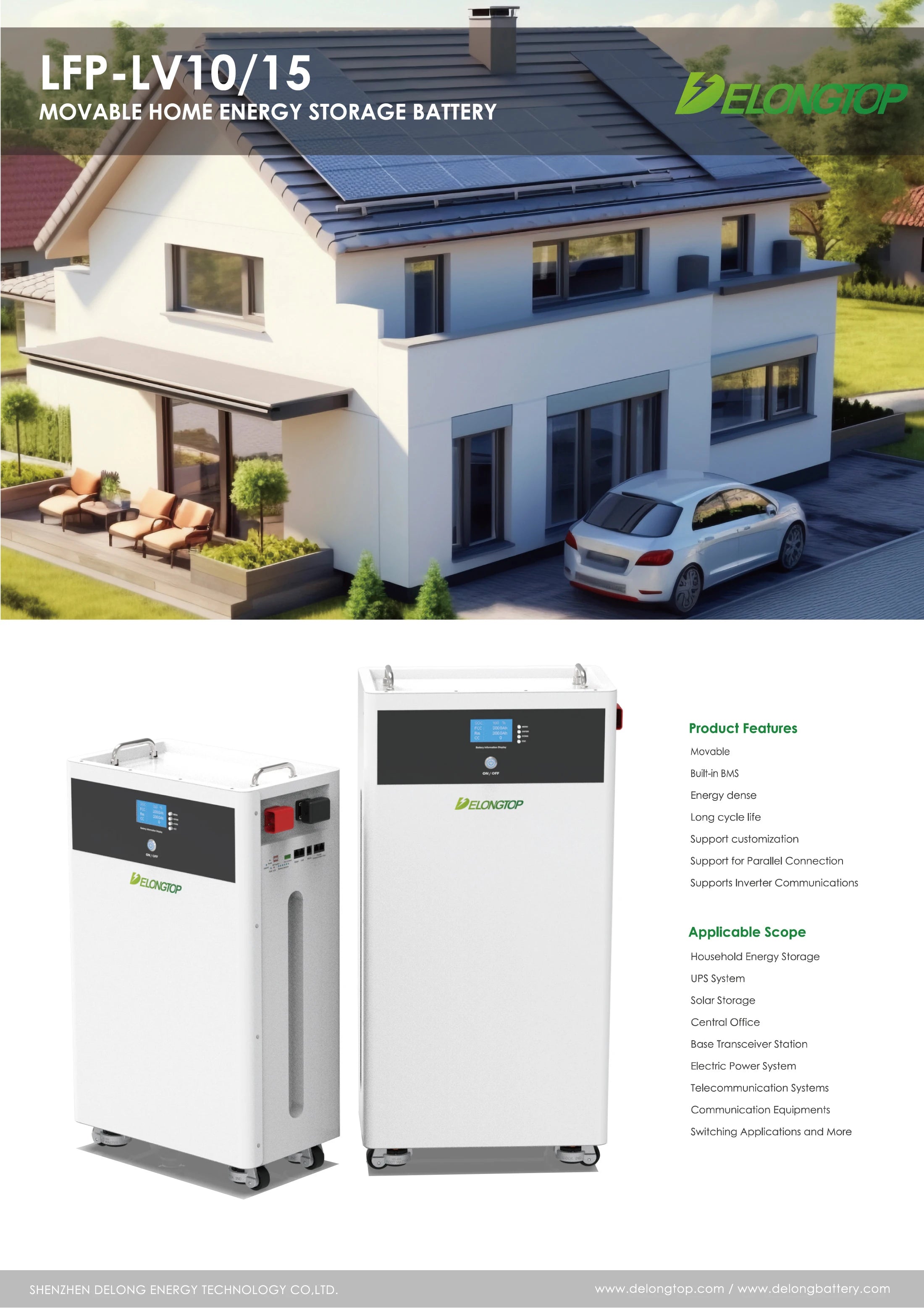 DELONGTOP Price 15KWH 16KWH Movable Home Energy Storage Battery 48V 51.2V 300AH 314AH Solar Inverter Lithium Battery