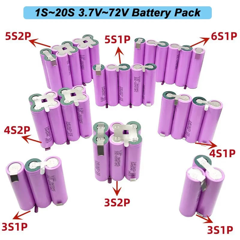 Environmentally Safe 3.7V~72vV High Performance Output 18650 Lithium Battery Module Custom Capacity LiCoO2 Cathode for Electric