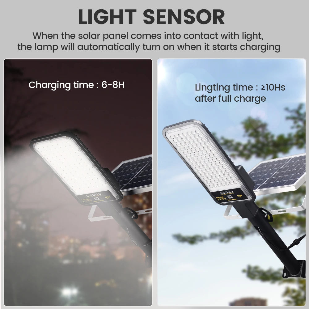 DINGDIAN LED 2294 Solar Street Light Motion Sensor Remote Control IP66 Waterproof Outdoor Pole 2-Year Warranty