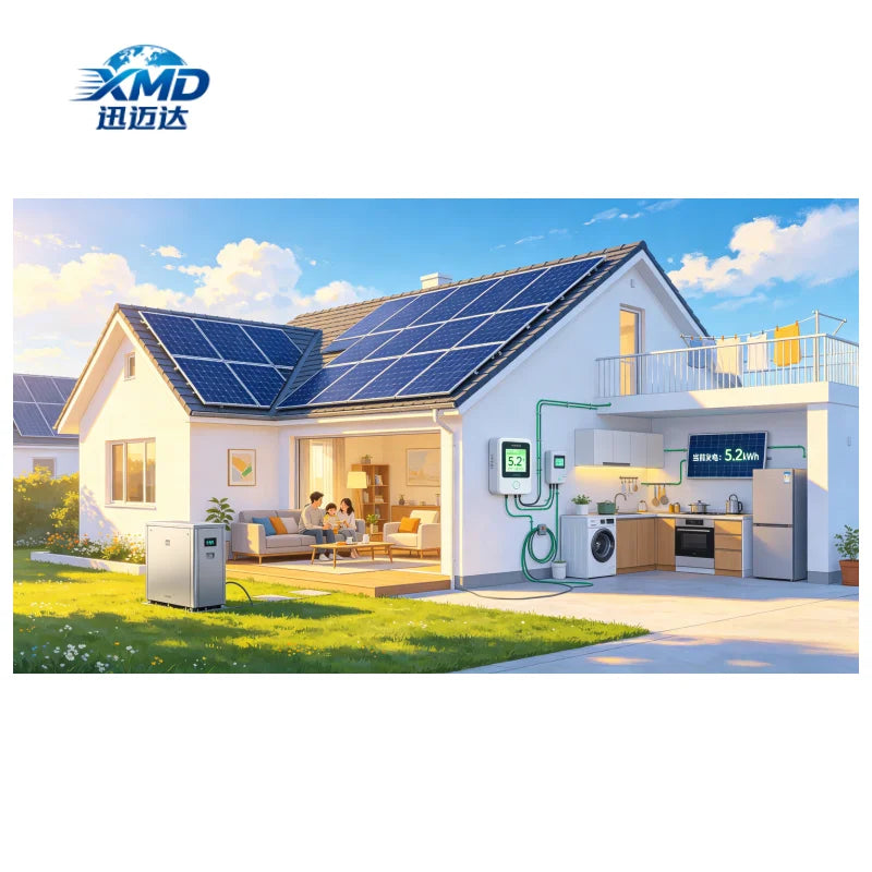 Complete Set 5KW-70KW MPPT Controller Pure Sine Wave Lithium Ion Monocrystalline Silicon Solar Energy Grid Hybrid Home System
