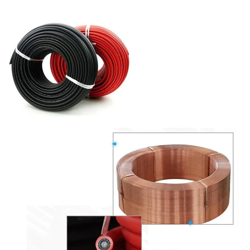 ALLMEJORES Solar PV cable Red blak cable for solar panel system 1500v 4mm2 /6mm2 (12/10AWG )TUV UL approval 10m/Roll PRIME RJ SOLAR PH