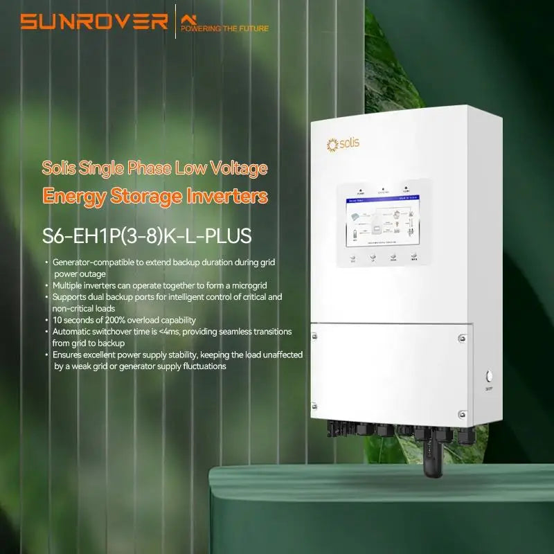 Residential Use Solis Hybrid Inverter 3-8Kw Single Phase Energy Storage Inverter Low Voltage Battery Solis Inverter