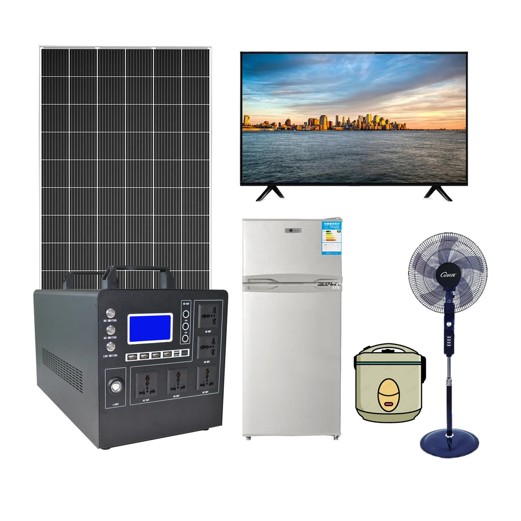 Portable 2000W All-in-One Solar Generator Kit Lithium Battery System for Home Use