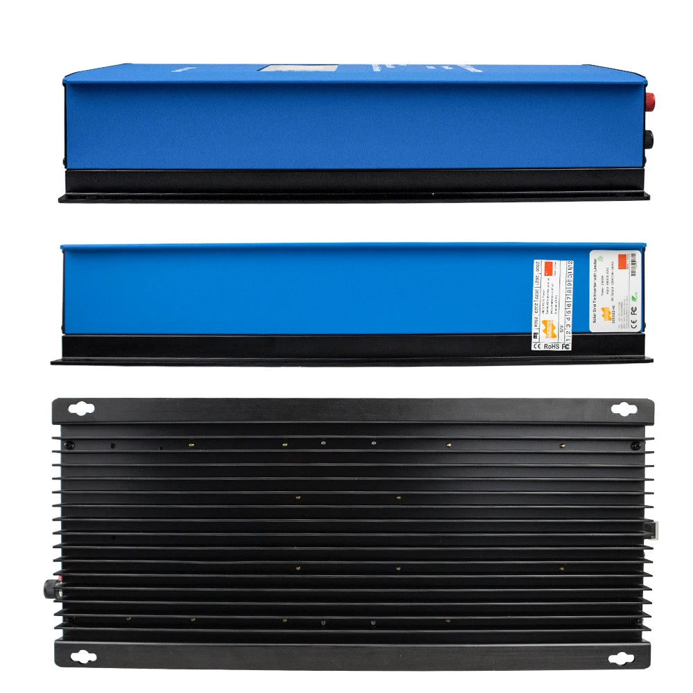 2000W 2-Phase 240V On-Grid Tie Solar Inverter 3M Limiter Sensor MPPT DC 45-90V Microinverter for US CE 1-Year Free Maintenance Lifetime Support