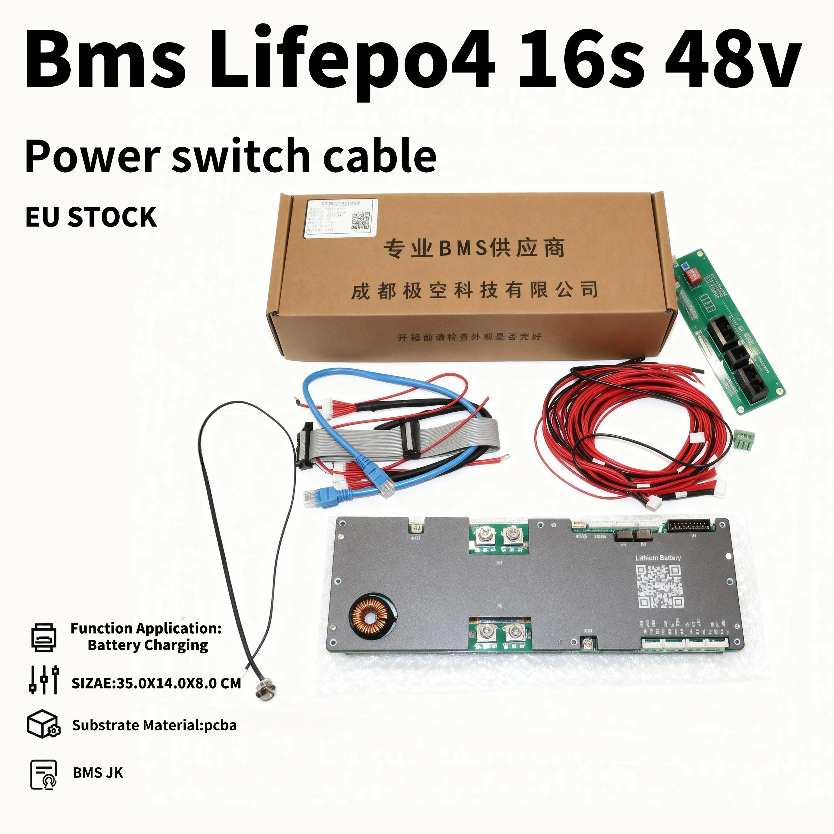 EU PL Stock Grade LF280K 48V 280AH/300AH DIY 15kWh Solar Energy Storage JK PB2A16S20P 200A BMS LiFePO4 Metal 16S Battery Box LCD