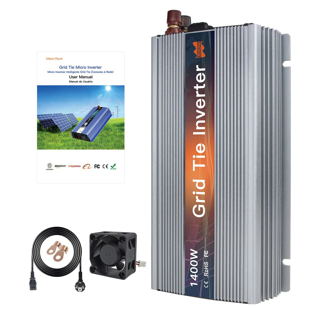 1400W On Grid Tie Inverter MPPT Solar Inverter 18V 36V DC Pure Sine Wave Converter AC 110V 220V  For 36 60 72 Cells PV
