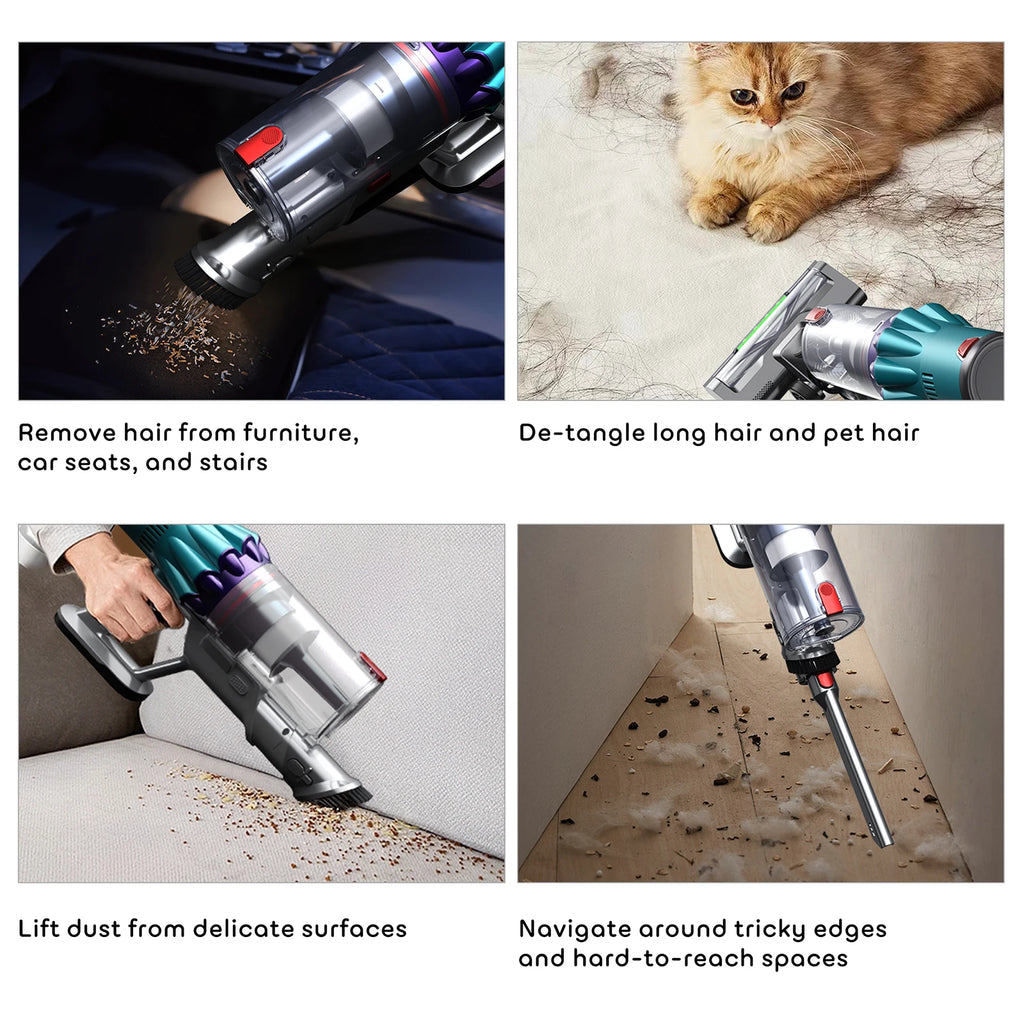 Portable 3-in-1 Cordless Vacuum Cleaner Powerful Cyclone Rechargeable Wireless Stick Handheld for Home Carpet Pet Hair Electric