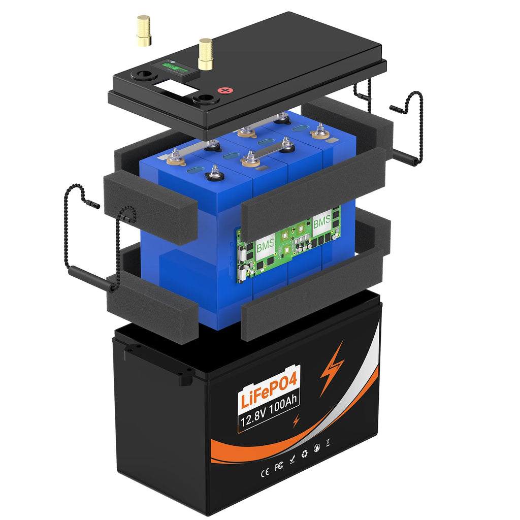 EU Stock Free Shipping Lifepo4 12V 12.8V 100ah Lithium Ion LiFePO4 Batteries Solar Battery Energy Storage System for Rv