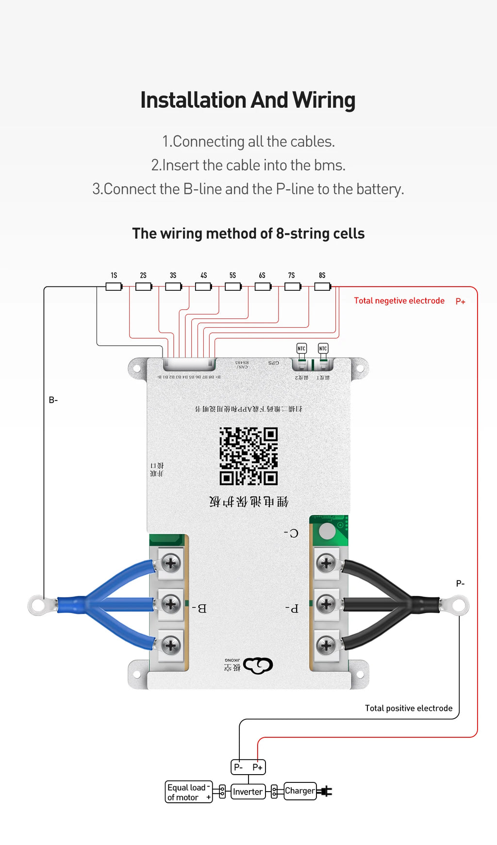 JK-BD6A17S6P JIKONG Active Balanced 17S 20S 24S Smart 200A Lifepo4 Li-Ion Lto Battery BMS PCB CE/FCC/RoHS Certified Power/