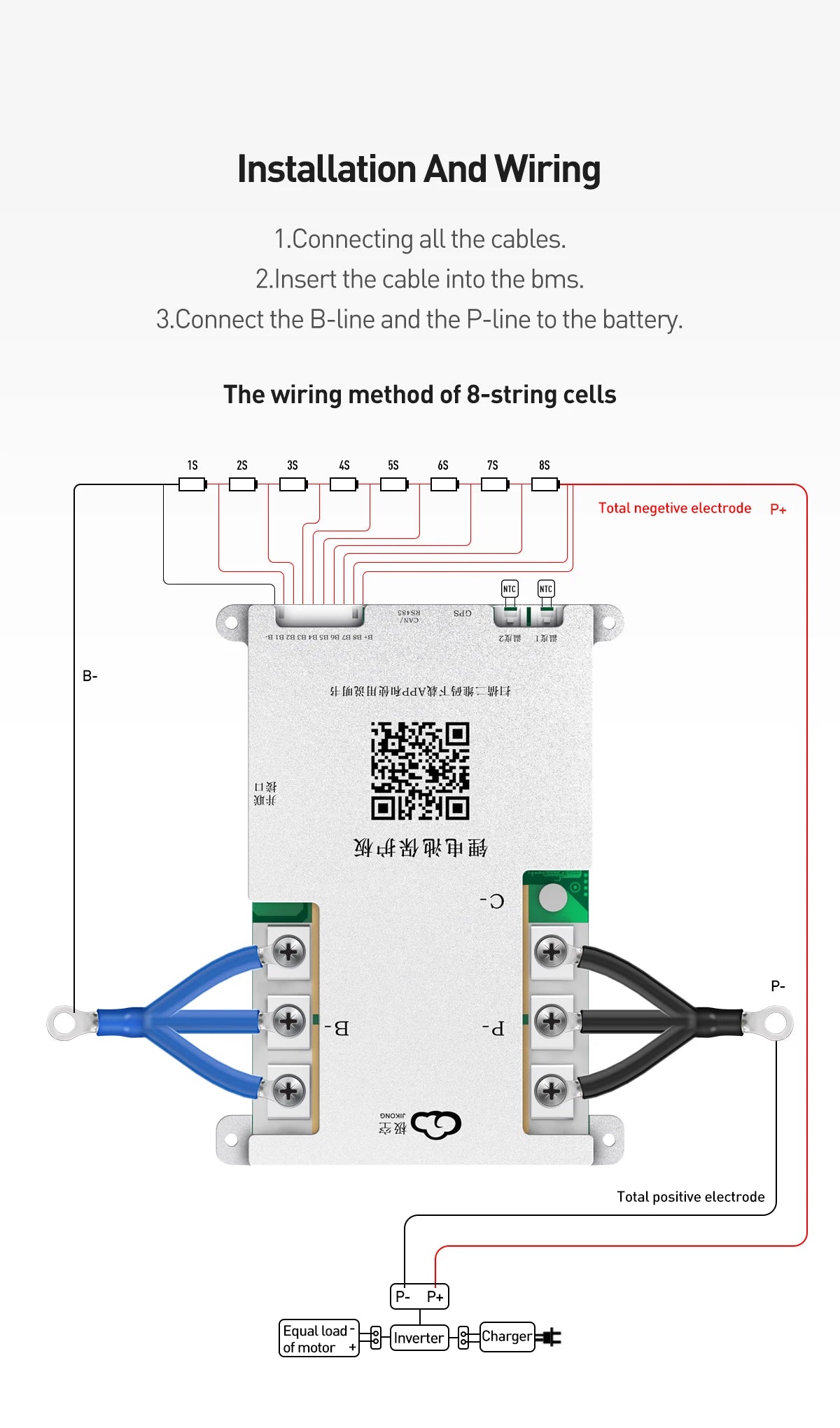 JK-BD6A17S6P JIKONG Active Balanced 17S 20S 24S Smart 200A Lifepo4 Li-Ion Lto Battery BMS PCB CE/FCC/RoHS Certified Power/