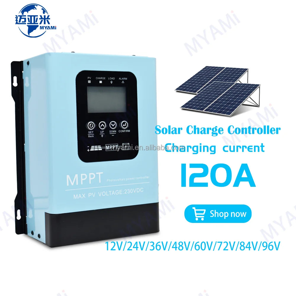 MYAMi 12V-96V MPPT Solar Charge Controller 120A 60A 30A Auto 12V 24V 36V 48V Solar Panel PV Regulator RS485 for Lithium/LiFePo4