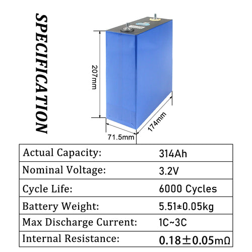 4-16 PCS CATL 3.2V 314Ah Grade A Lifepo4 Lithium Battery Cell 8000 Cycle Lithium Battery Cell Prismatic For Boats Car EU Stock PRIME RJ SOLAR PH