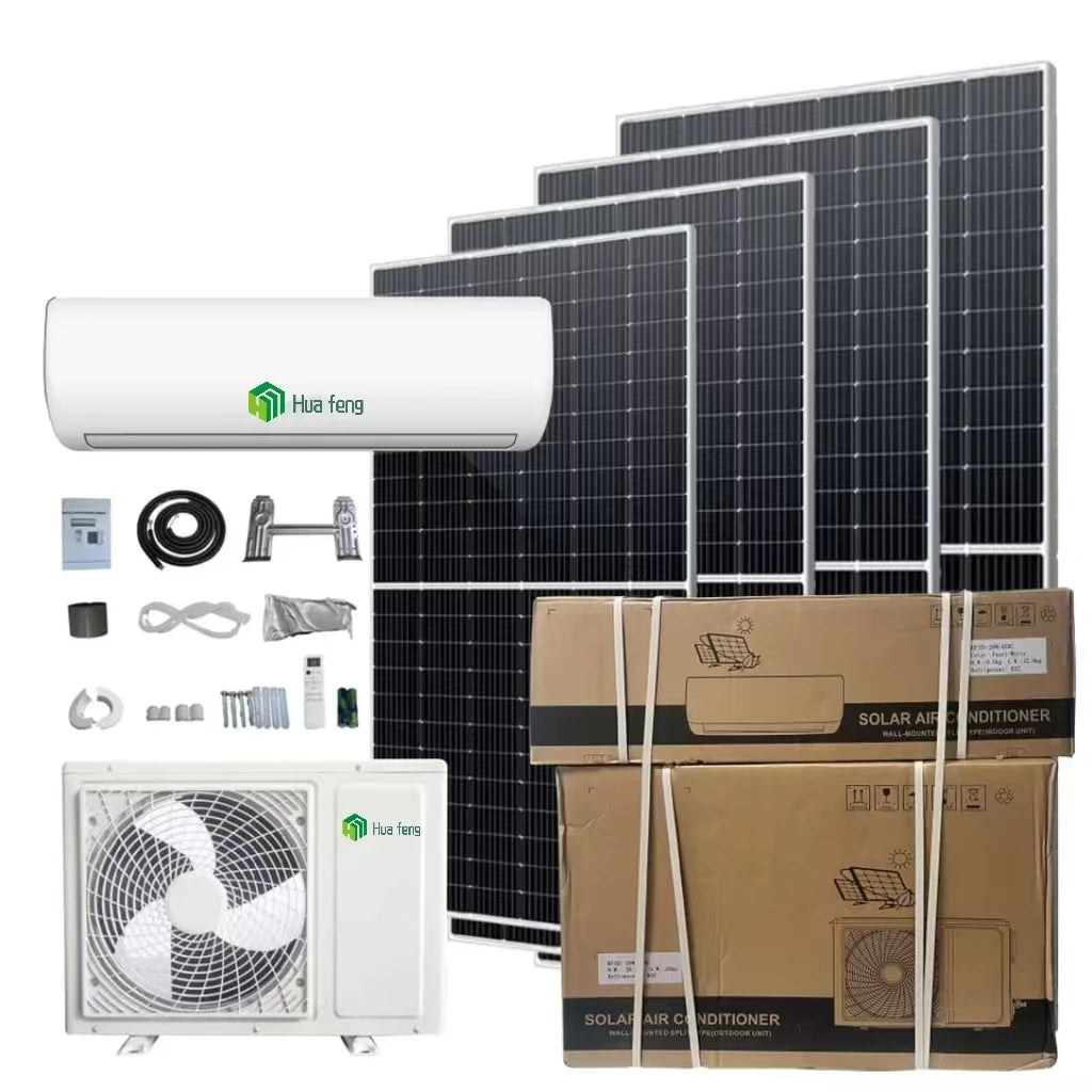 12000BTU Hybrid Solar Air Conditioner Inverter Mini Split Air Conditioner Cooling and Heating Suitable for Home, Hotel, Garage PRIME RJ SOLAR PH