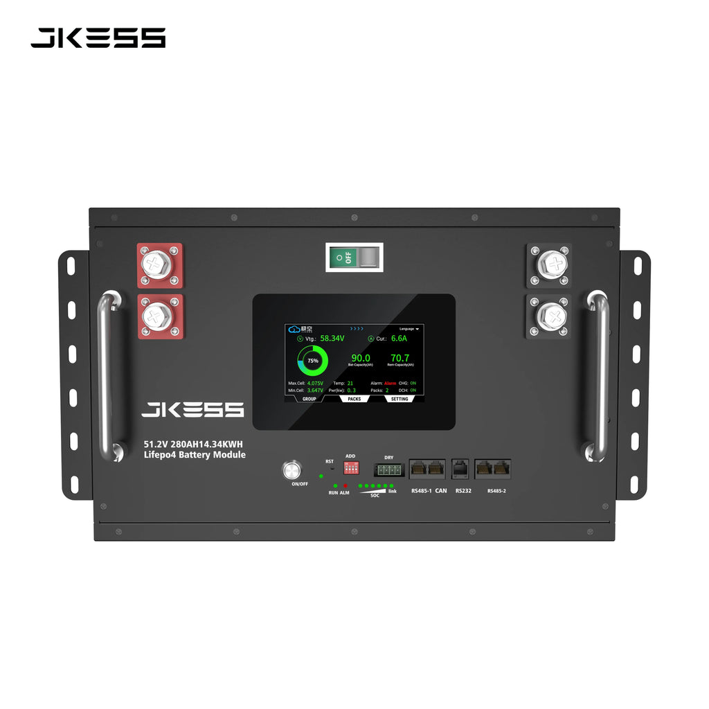 JKESS 48V 51.2V 280Ah 314Ah 15kWh LiFePO4 Battery Box 6U DIY Kit JK BMS Screen EU Stock