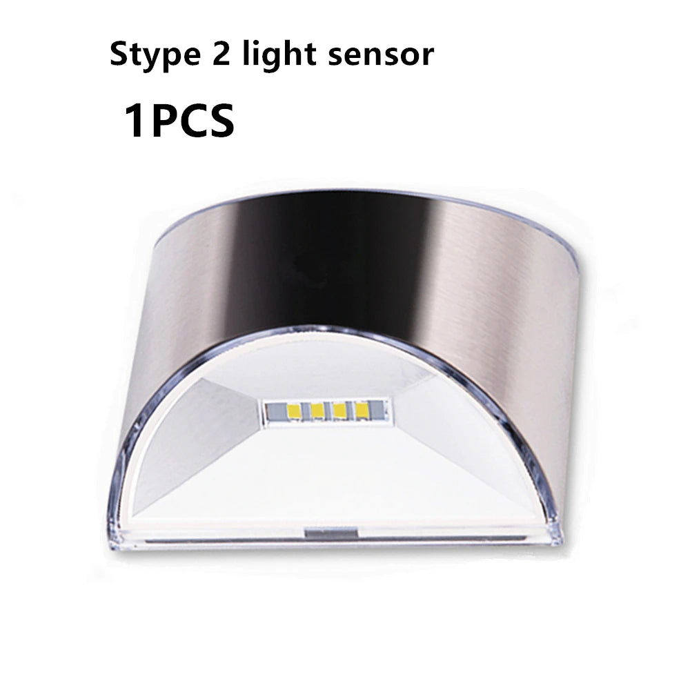 Hot Sell Solar Light LED Solar Wall Lamp PIR Motion Sensor Stainless Steel Shell Lighting For Outdoor Garden Wall Fence Stair