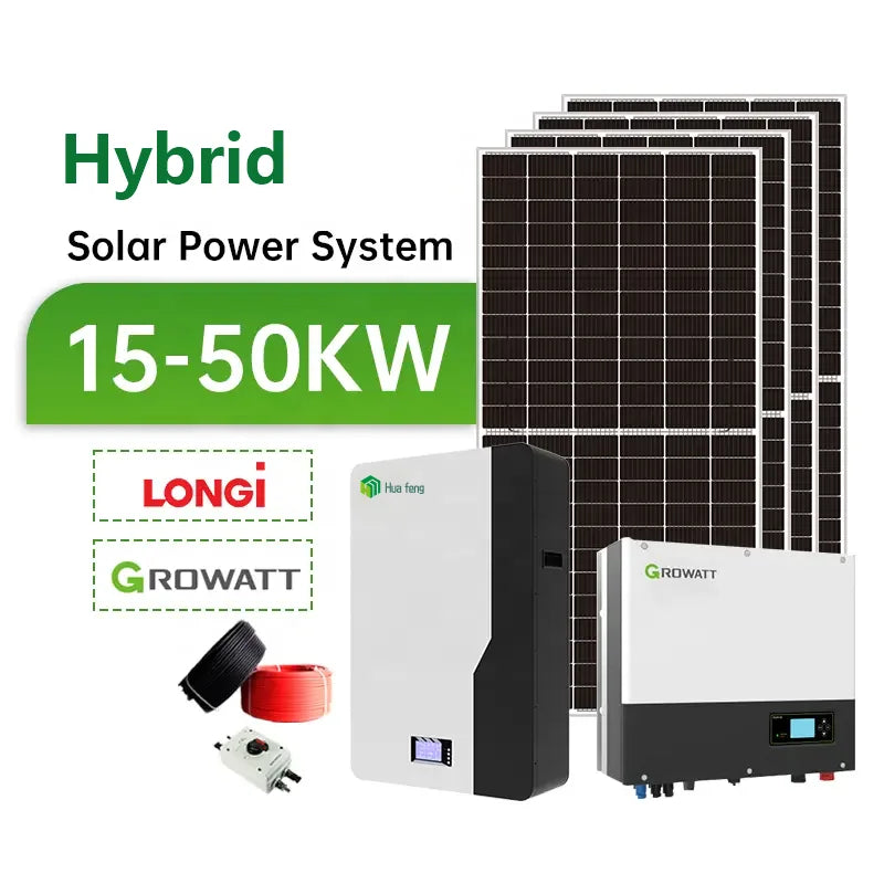 Jinko Solar Panels Hybrid 30Kw Generator Solar Energy Storage System 15KW 30kw 50kw Hybrid Inverter Solar Power System PRIME RJ SOLAR PH