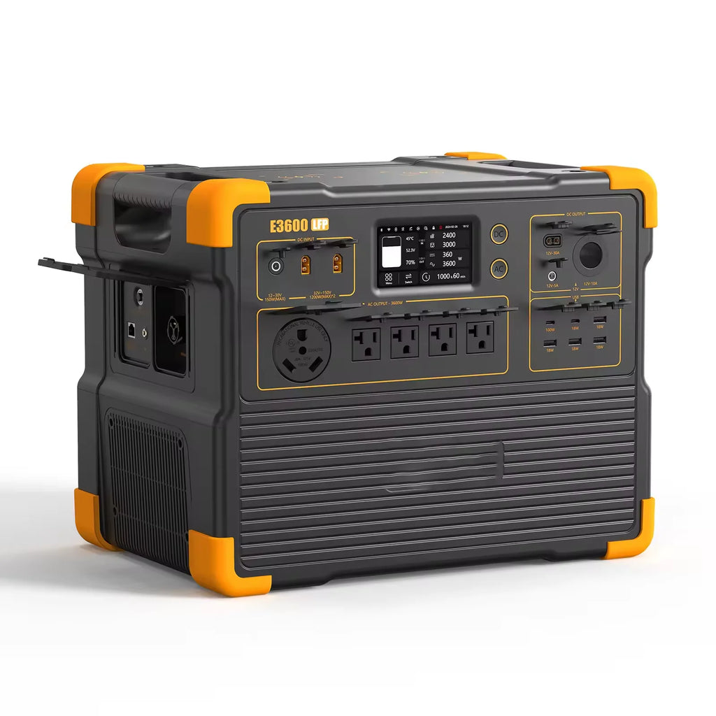 E3600LFP 3600W Portable Solar Generator 3072wh Solar Big Power Station with 120V 240V Split Phase Bonding for Home Storage PRIME RJ SOLAR PH