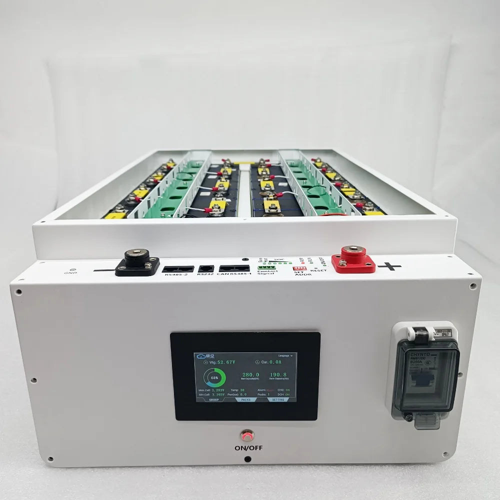 EU Stock JK Inverter BMS V19 4.3 LCD XR12 48V 280AH 15KW Solar Home Energy Storage LiFePO4 Battery Case  DIY Kit for 280AH 314AH