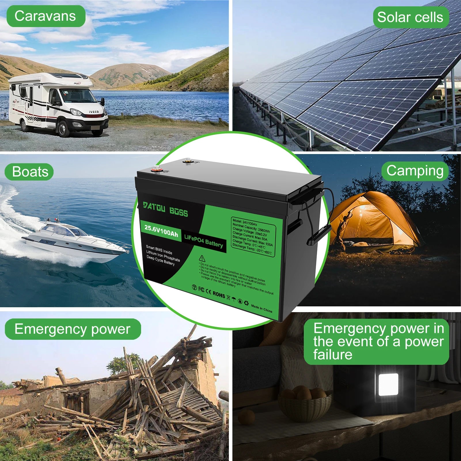 EU USA Stock 24V 100AH Lifepo4 Battery with BMS Perfectly for RV, Trolling Motor, Solar System Lithium Ion Batteries Pack